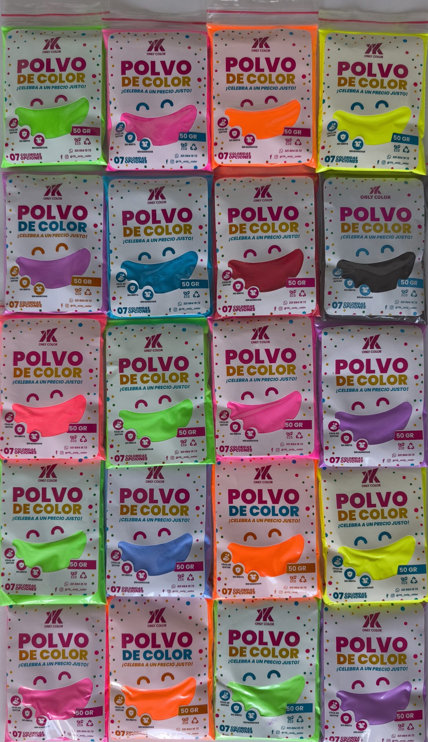 Polvo de color YK presentación 50 GR