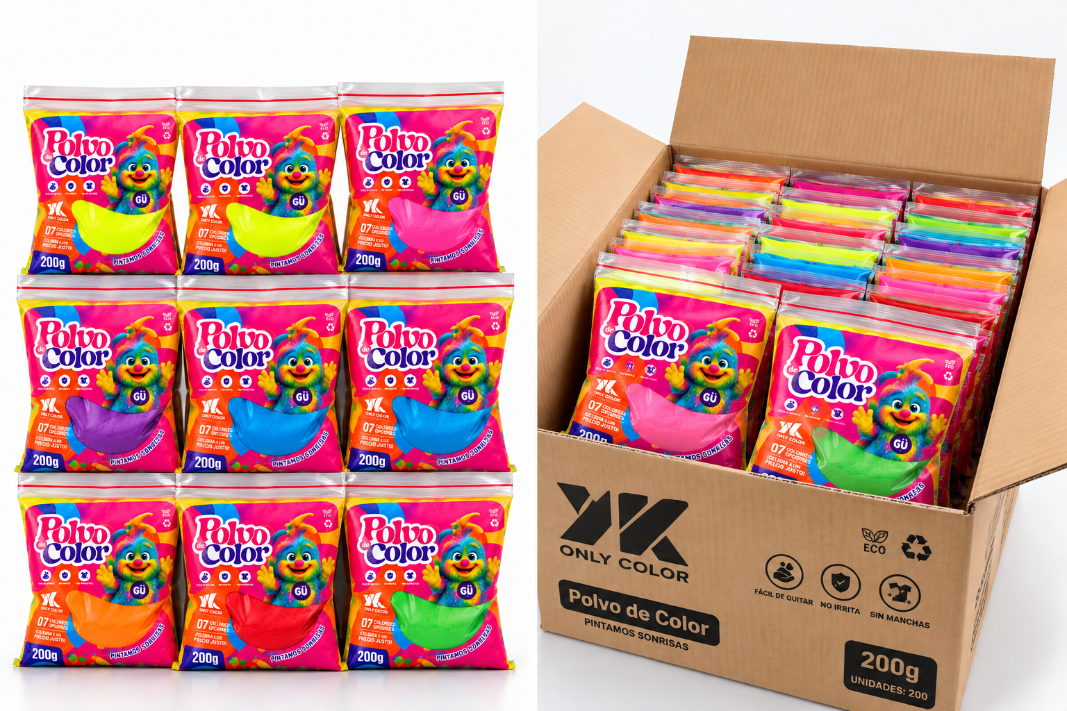 Polvo de color YK presentación 200 GR