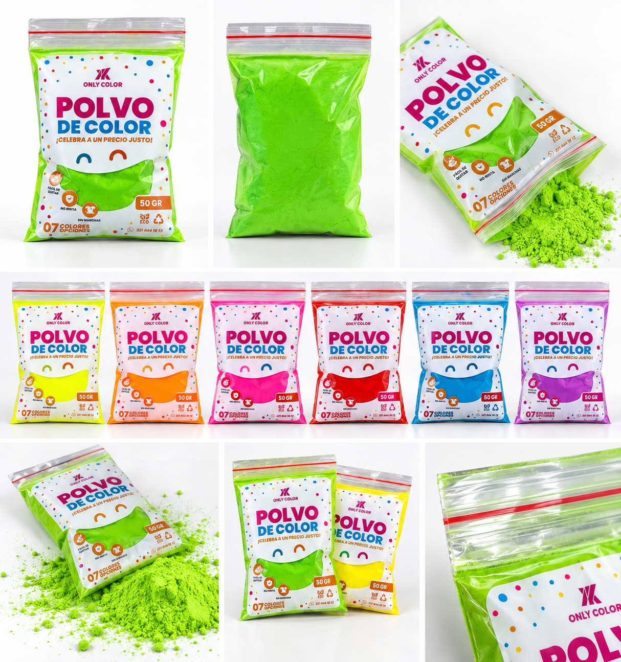 Polvo de color YK presentación 50 GR