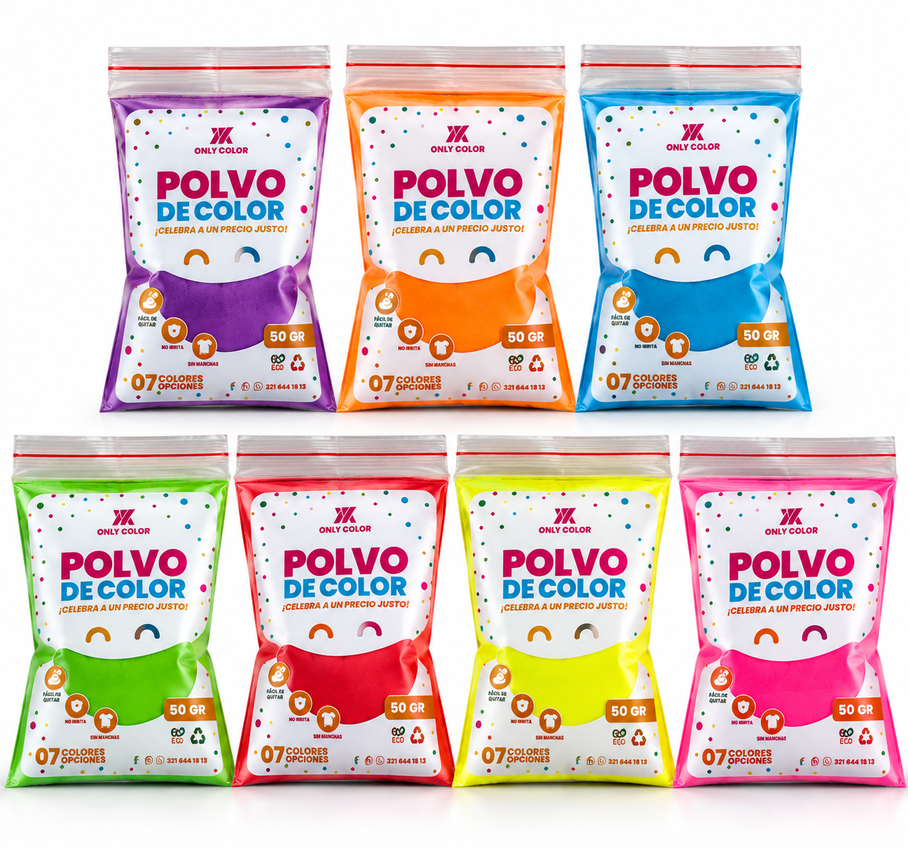 Polvo de color YK presentación 50 GR