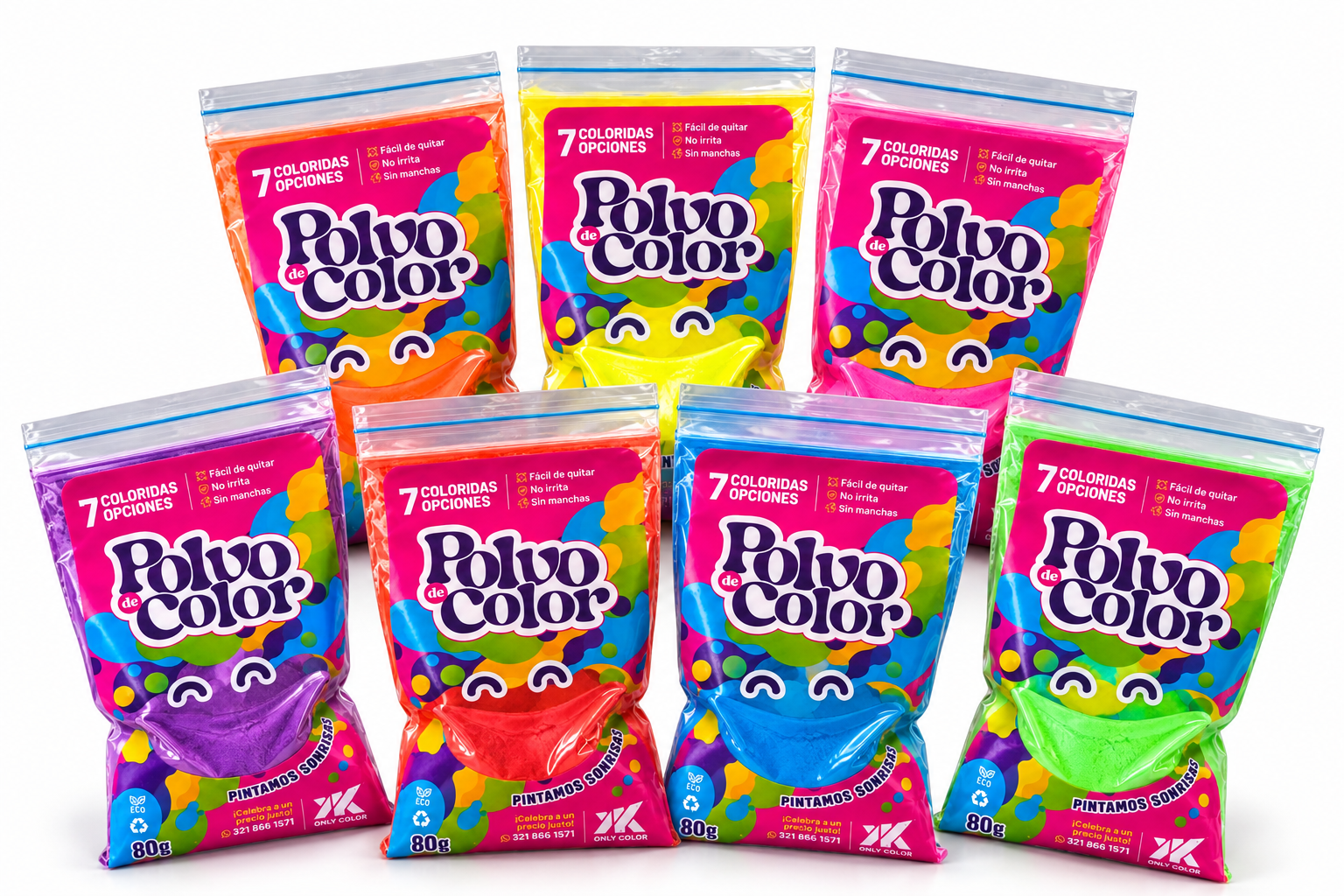 Polvo de color YK presentación 80 GR