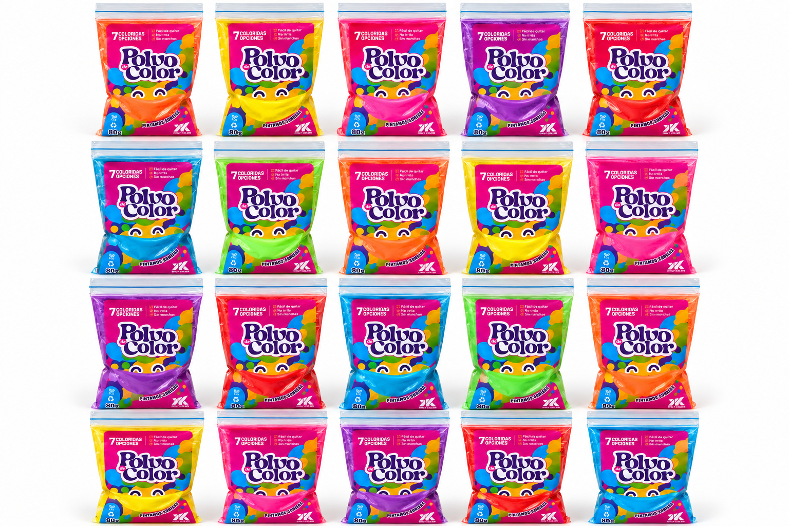 Polvo de color YK presentación 80 GR